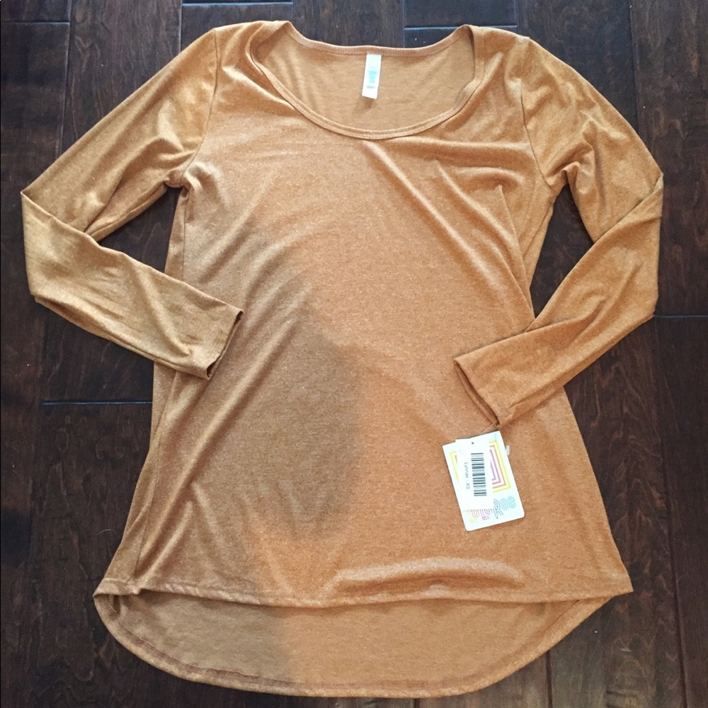 Lularoe XS Lynnae, light heathered orange